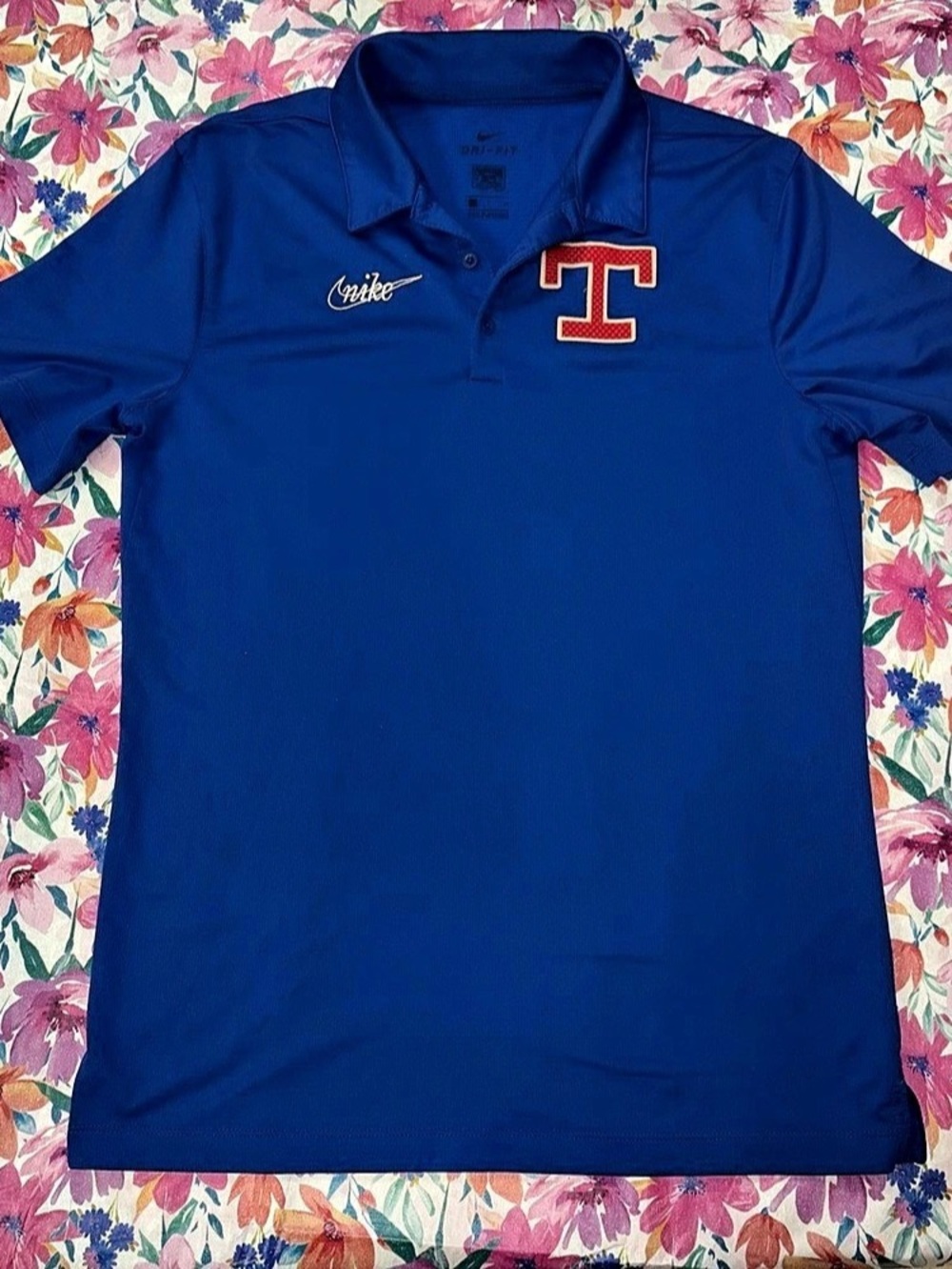 Nike Texas Rangers Nike Cooperstown Collection Color-Block Victory Dri-FIT Polo